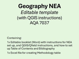 Template for Geography NEA (AQA, w/QGIS instructions)