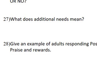 BTEC Child Development revision quiz