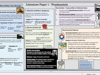 Frankenstein Revision Sheet - low ability