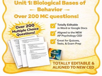 A-Level Psychology Biopsychology Revision: 238 MCQs & Mark Scheme
