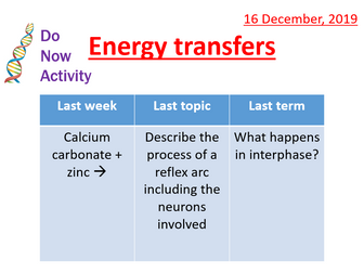 Exploring Science 9G and 9H lessons