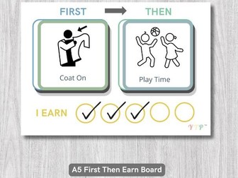 First Then Earn Visual Support Board | EYFS, SEND, Autism & ADHD | Behaviour & Motivation Printable