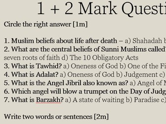 AQA Religious studies - Islam revision lesson bundle