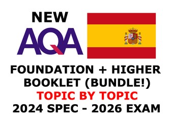 AQA GCSE Spanish vocab booklets - FOUNDATION and HIGHER