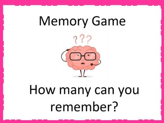 Interactive Class Memory Game