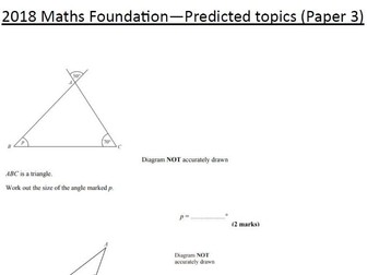 2018 Maths GCSE Predicted Paper 3 FOUNDATION questions with answers (12th June) Edexcel