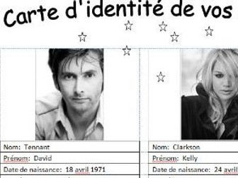 French reading worksheet on famous people