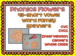Word Family Flowers: Phonics 45 Flowers in All