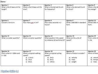 GCSE Physics question sheets