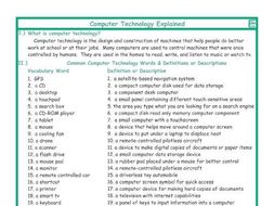 Computer Technology Explanation-Definitions