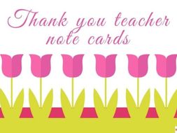 Thank You Teacher Note Cards | Teaching Resources