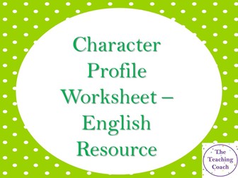 Character Profile Worksheet - Creative Descriptive Writing