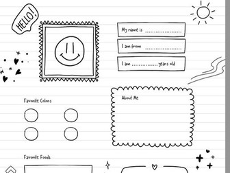 All About Me Activity Bundle – Multiple Templates for EYFS, KS1 & KS2