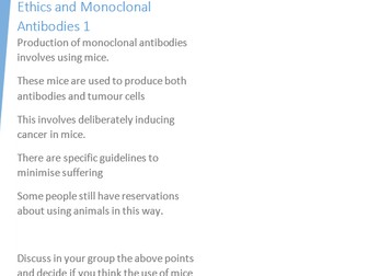 Monoclonal Antibodies and Ethics: Lesson 6 Immunity