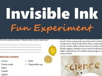 Lab Activity: Invisible Ink using Lemon Juice (Fun Back to School Experiment)
