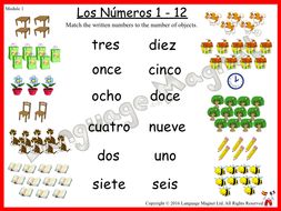 spanish numbers 1 to 12 activity sheet teaching resources