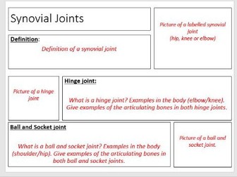 OCR GCSE PE Revision Flashcards Task- Applied Anatomy & Physiology