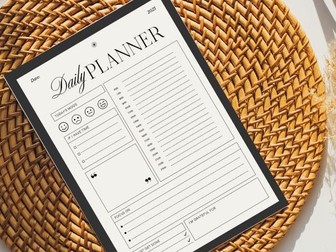 Motivational Daily Planner - Organised Minimalistic Plan Your Day