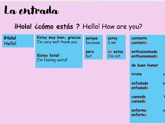 Spanish Entry and Exit Slides Language Gym