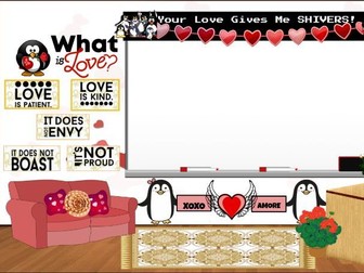 Virtual Classroom Background for Bitmoji (Valentines theme)