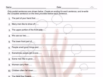 Body Parts Worksheet and Exam Bundle | Teaching Resources