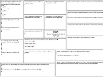 GCSE Edexcel 9-1 Combined Science Chemistry (Year 11) Revision Broadsheets (CC13-CC17)