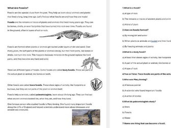 What are fossils? Science Reading