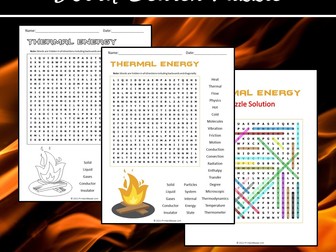 Thermal Energy Word Search Puzzle