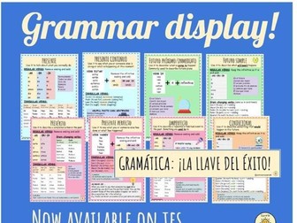 Spanish tenses grammar posters, display and booklet