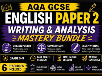 AQA GCSE English Paper 2: Writing & Analysis Mastery (Grade 5–9 Bundle)