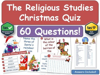 RE Christmas Quiz! (RS, Religious Studies, Religious Education, RE)