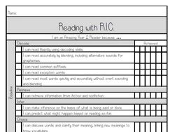 Reading with R.I.C. Journal Inserts for year 2 | Teaching Resources