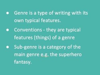 Literature - Genre Conventions