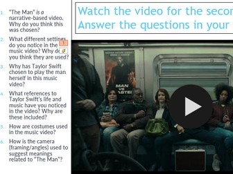 Taylor Swift The Man GCSE Media Studies
