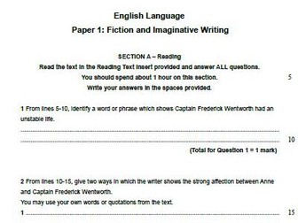 Edexcel English Language Paper 1-Persuasion by Jane Austen