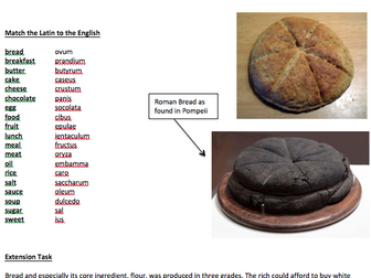 Latin Roman Bread Lesson Worksheet