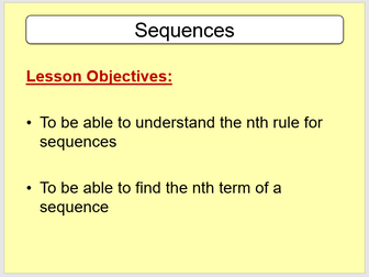 Introduction to Sequences - Set of 3 Lessons