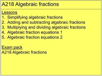 A218 Algebraic fractions