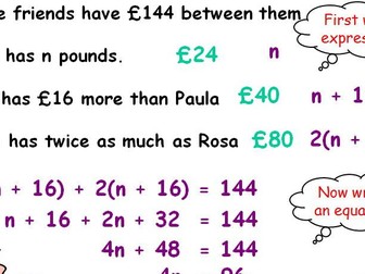 Forming and solving equations powerpoint