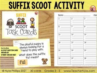 Suffix Scoot Card Game