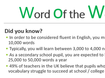 Whole school literacy - Word of the Week