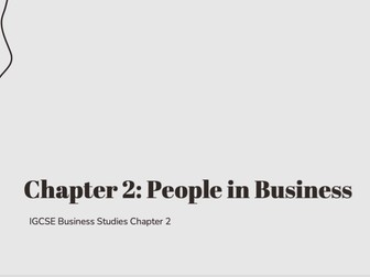 IGCSE Business Studies Chapter 2 Teaching Slides