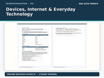 AQA GCSE French 8652 - Devices, Internet & Everyday Technology