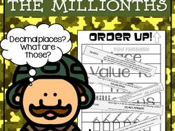 Place Value to the Millionths - Order Up! Set 1