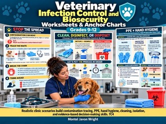 Veterinary Infection Control & Biosecurity Worksheets and Anchor Charts | Grades 9–12