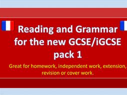 NEW GCSE / iGCSE Reading and Grammar French bundle