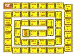 Irregular Plural Nouns Board Game