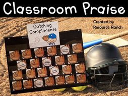 "Catching Compliments" Baseball Themed Student Praise Resource