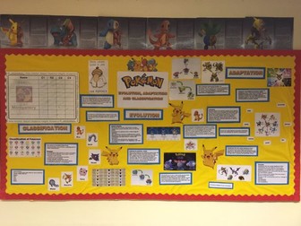 Pokemon Go! Evolution, Adaption and Classification Classroom Display
