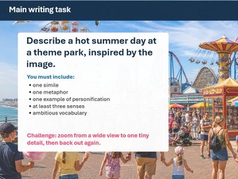 Summer Creative Writing Cover lesson English